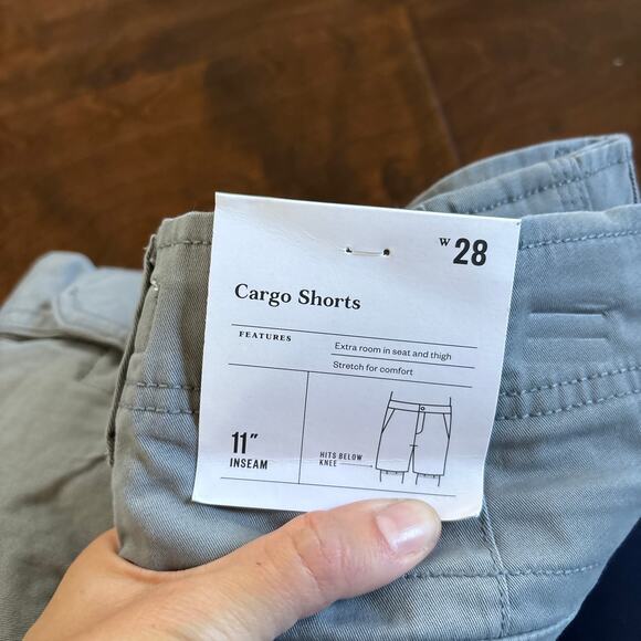 NWT‎ Goodfellow & Co. Cotton Blend Mid-Rise Cargo Short 11" Gray Men's Size 28 - Picture 3 of 6